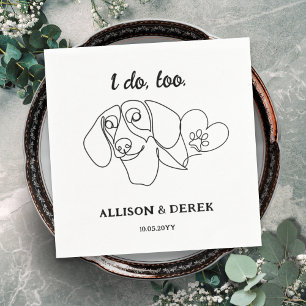 Serviette En Papier Amoureux de les chiens noir et blanc Dachshund Mar