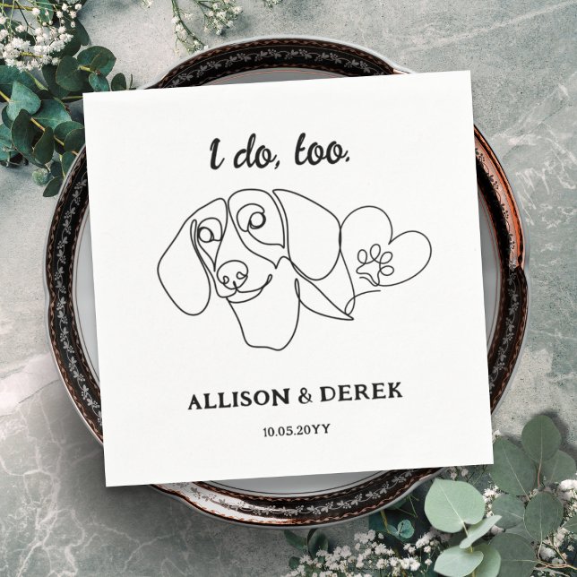 Serviette En Papier Amoureux de les chiens noir et blanc Dachshund Mar (Créateur téléchargé)