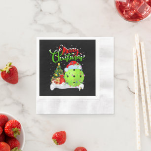 Serviette En Papier Amoureux de pickleball Xmas Santa Pickleball
