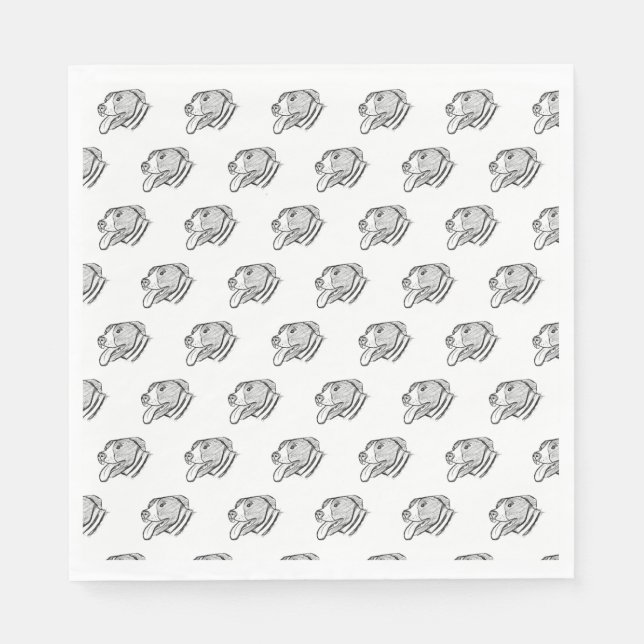 Serviette En Papier amoureux des animaux photo de chien tiré à la main (Devant)