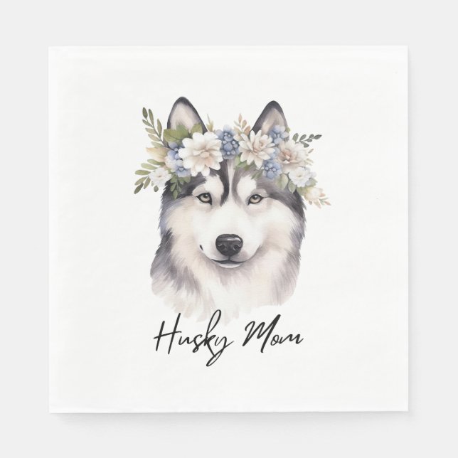 Serviette En Papier Amoureux des chiens sibérien Husky (Devant)