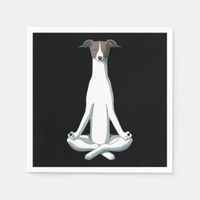 Serviette En Papier Amoureux des chiens | Yoga Italien Greyhound (Devant)