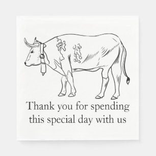 Serviette En Papier Amoureux des vaches Merci Ferme de campagne Fermie