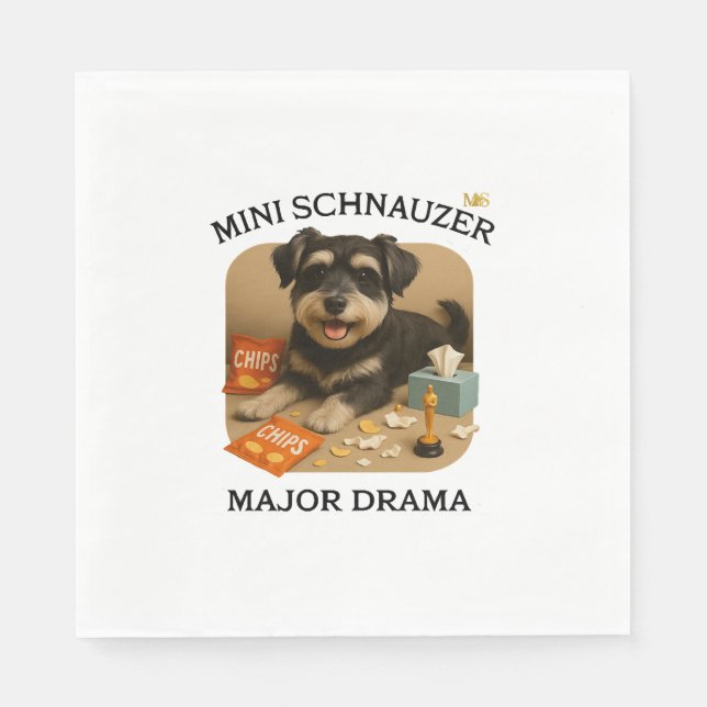 Serviette En Papier Amoureux du Mini Schnauzer  (Devant)