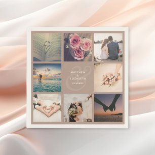 Serviette En Papier Ampersand moderne élégant Mariage photo Collage