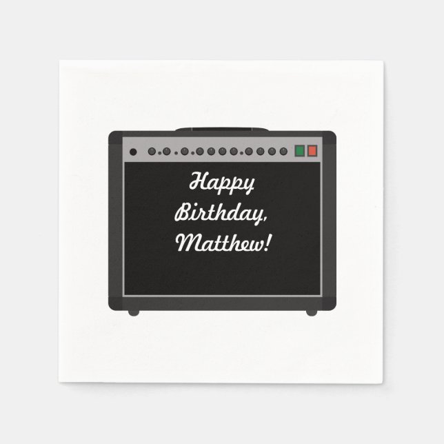 Serviette En Papier Amplificateur personnalisé Rock and Roll Party (Devant)