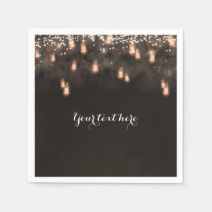 Serviette En Papier Ampoules suspendues vintage pour réception de mari