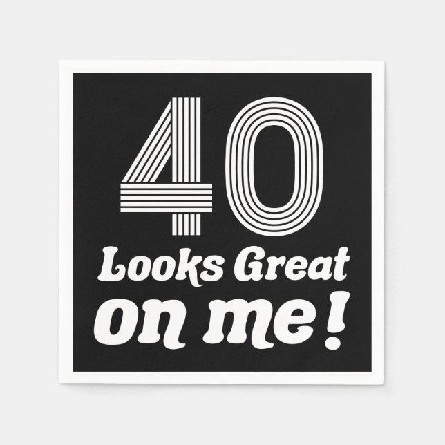 Serviette En Papier Amusant 40e anniversaire pour elle (Devant)