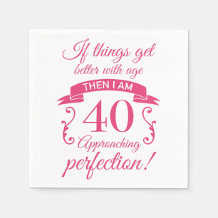 Serviette En Papier Amusant 40ème anniversaire 'Perfection'