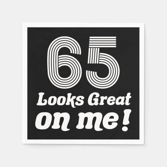 Serviette En Papier Amusant 65ème anniversaire pour elle (Devant)