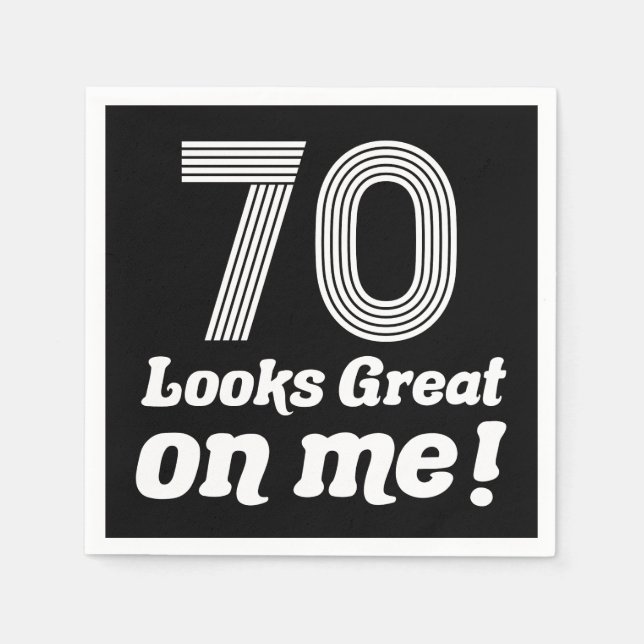 Serviette En Papier Amusant 70e anniversaire pour elle (Devant)