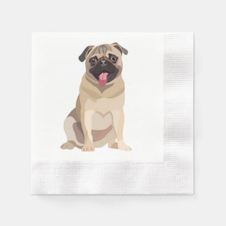 Serviette En Papier Amusant Carlin chien animal de compagnie | Cadeau 