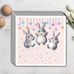 Serviette En Papier Amusant Coloré Cute Hoppers Bunny Baby shower