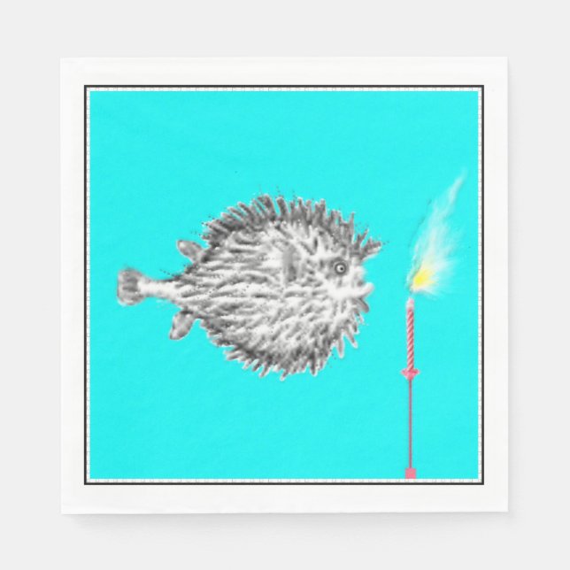 Serviette En Papier Amusant désir de poisson d'anniversaire (Devant)