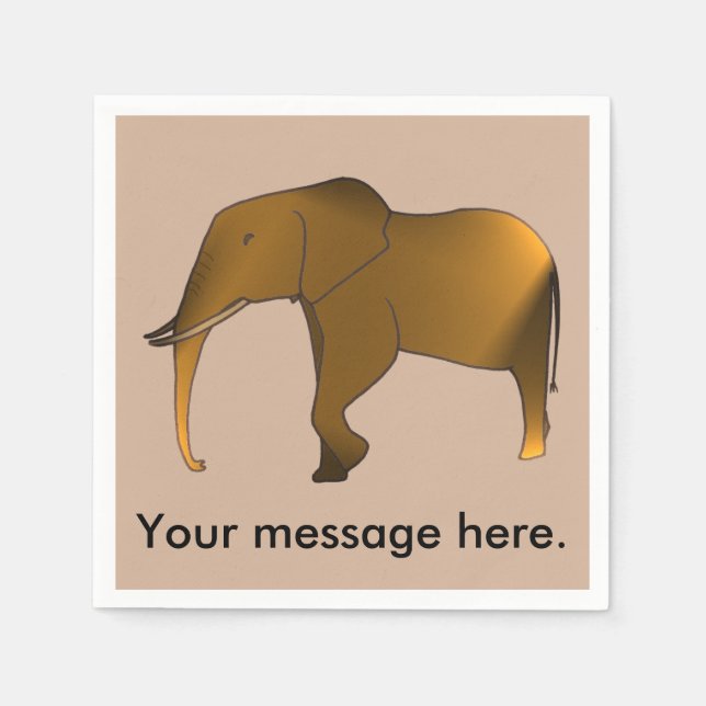 Serviette En Papier Amusant Moderne Votre message Eléphant Napkins (Devant)