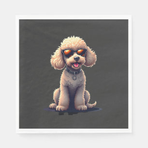 Serviette En Papier Amusant Poodle Amoureux des Animaux Chiens Graphiq