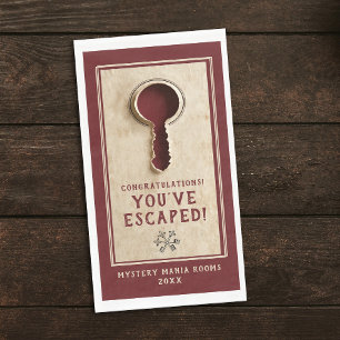 Serviette En Papier Amusant Retro Vintage Escape Room Mystère Papier N
