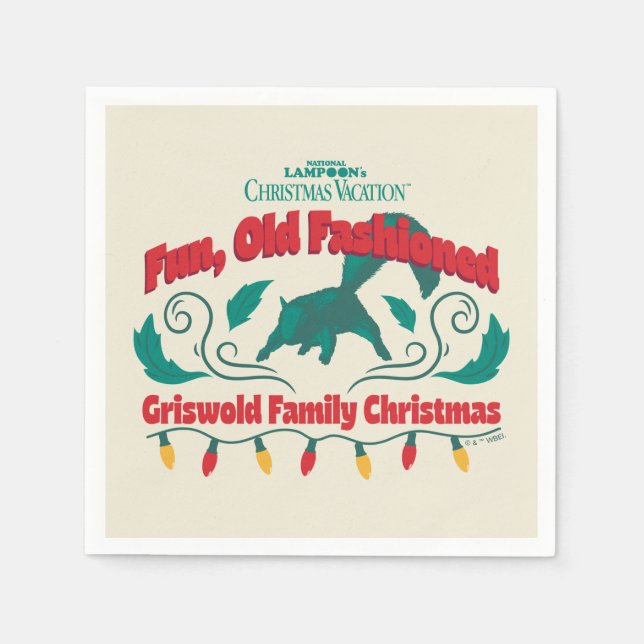 Serviette En Papier Amusant, vieux style Griswold Noël de famille (Devant)