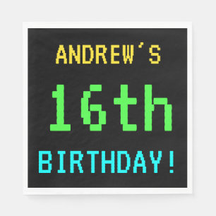 Serviette En Papier Amusant Vintage/Retro jeu vidéo Look 16e anniversa