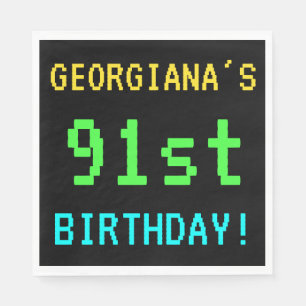 Serviette En Papier Amusant Vintage/Retro Jeu vidéo Look 91ème anniver