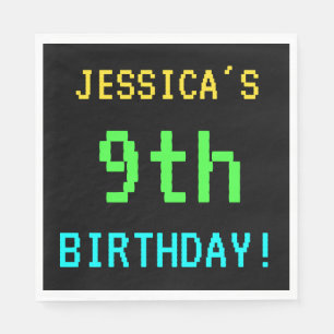 Serviette En Papier Amusant Vintage/Retro Jeu vidéo Look 9e anniversai