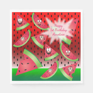 Serviette En Papier Amusant visage Watermelon Design