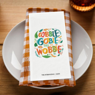 Serviette En Papier Amusante dactylo colorée de Thanksgiving d'Automne