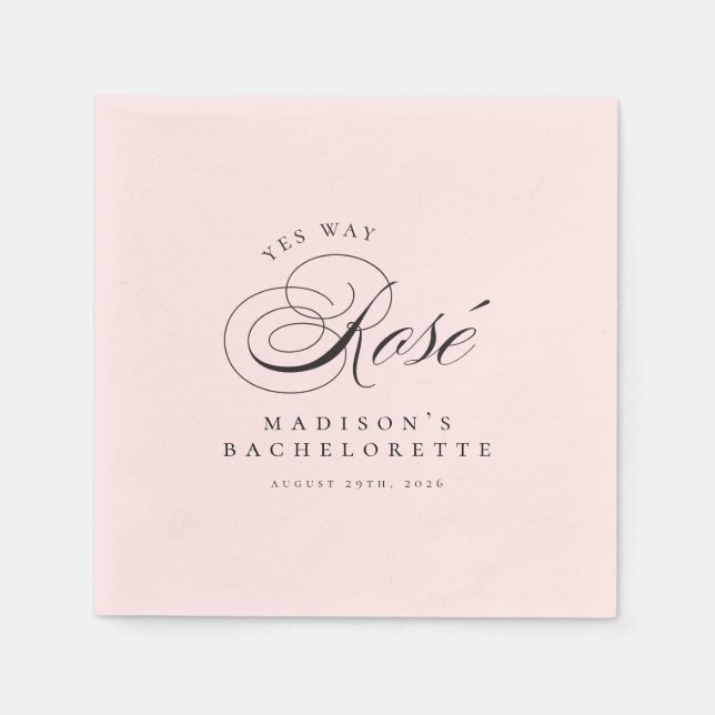 Serviette En Papier Amusante fantaisie Oui Rosé Way Bachelorette (Devant)