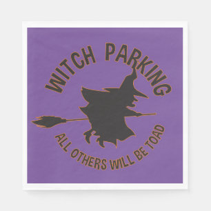 Serviette En Papier Amusante Sorcière Parking Fête d'Halloween