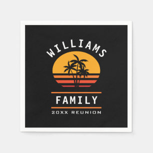 Serviette En Papier Amusants Famille Réunion Été Vacances Plage tropic