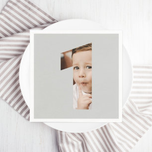 Serviette En Papier Amusants Moderne Minimale Photo Première année 1er