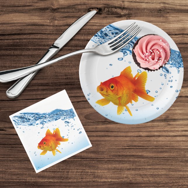 Serviette En Papier Amusants poisson d'or unique eau de bol de poisson (Créateur téléchargé)