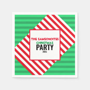 Serviette En Papier Amusants Rouge et Vert Noël Party Personnalisé Nap