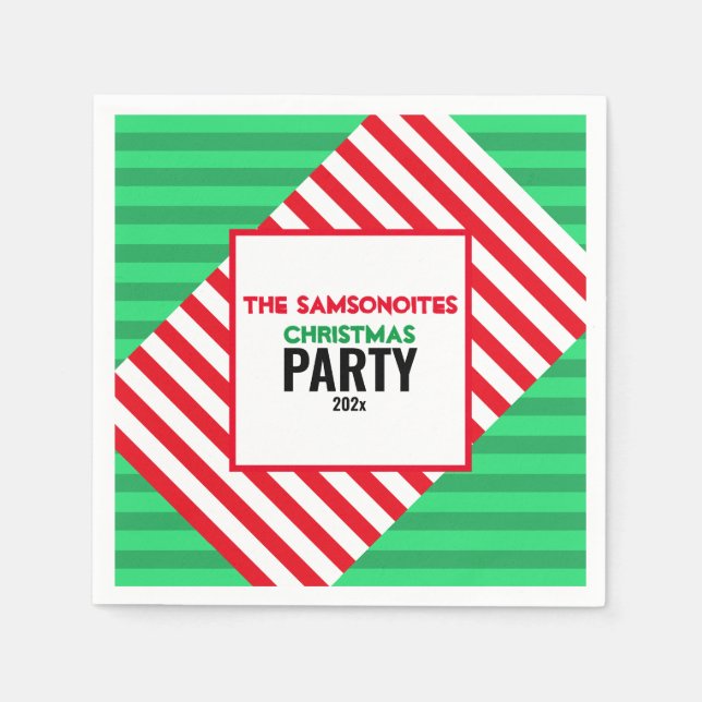 Serviette En Papier Amusants Rouge et Vert Noël Party Personnalisé Nap (Devant)