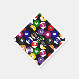 Serviette En Papier Amusants Style Country À damiers Billard Motif