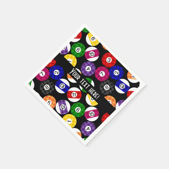 Serviette En Papier Amusants Style Country À damiers Billard Motif (Coin)