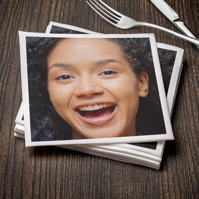 Serviette En Papier Amusants Visage Complet Fermer Selfie Photo (Fun Full Face Close Up Selfie Photo Napkins
)