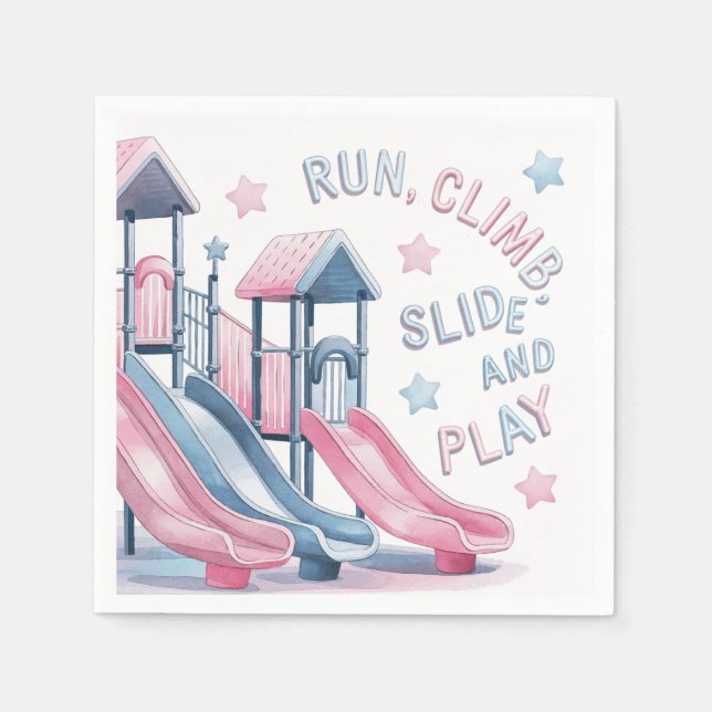 Serviette En Papier Amusement d'aire de jeu Anniversaire Bash (Devant)