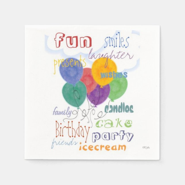 Serviette En Papier Amusement d'anniversaire (Devant)