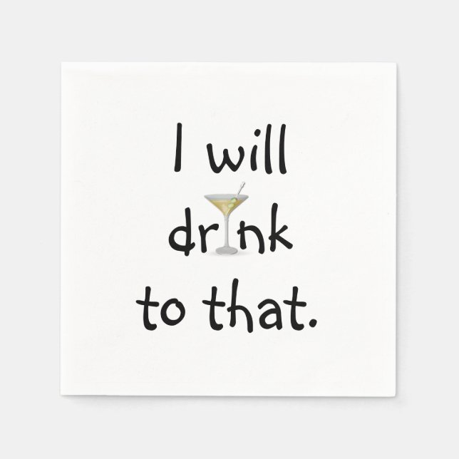 Serviette En Papier Amusement De Fête Avec Martini (Devant)