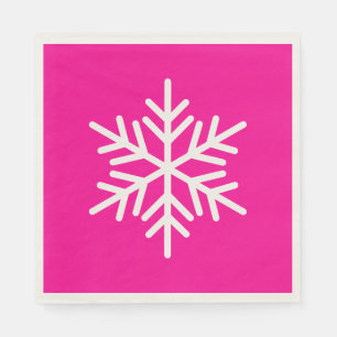 Serviette En Papier Amusement Festif Flocon de Neige Alpin Blanc sur R