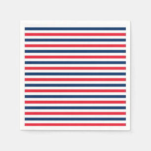 Serviette En Papier Amusement Rouge Blanc & Bleu Fête Patriotique de l