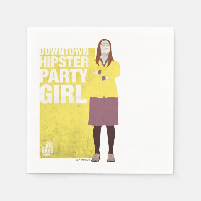 Serviette En Papier Amy | Downtown Hipster Party Girl (Devant)