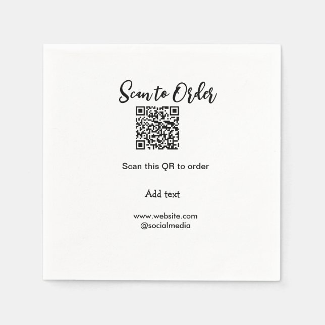 Serviette En Papier Analyser pour commander analyser le code QR ajoute (Devant)