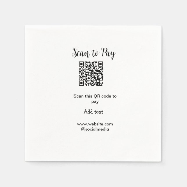 Serviette En Papier Analyser pour payer scanner code QR ajouter des dé (Devant)