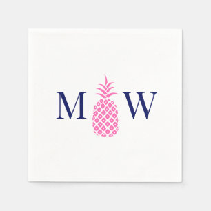 Serviette En Papier Ananas #11 Couple 2 Monogramme Initial DIY Couleur