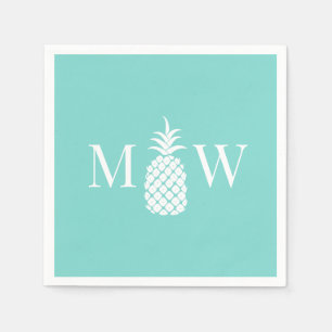 Serviette En Papier Ananas #11 Couple 2 Monogramme Initial DIY Couleur