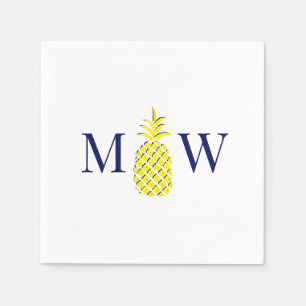 Serviette En Papier Ananas #11 Couple 2 Monogramme initial do-it-yours