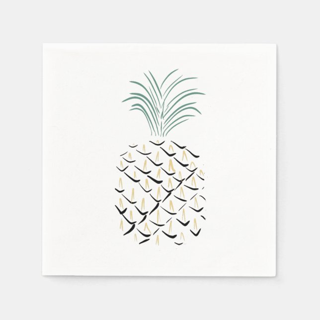 Serviette En Papier Ananas Abstrait Art (Devant)