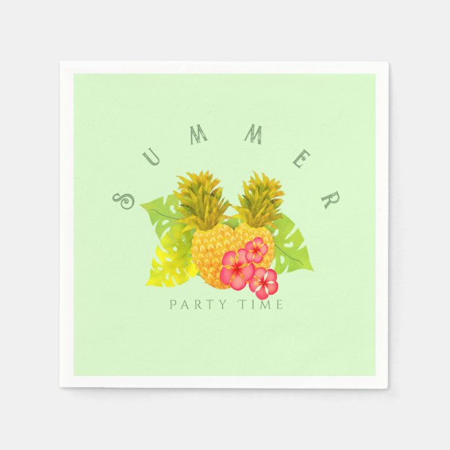 Serviette En Papier Ananas Chic Green (Devant)